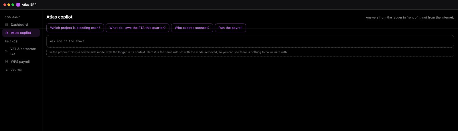 Atlas ERP — Atlas copilot