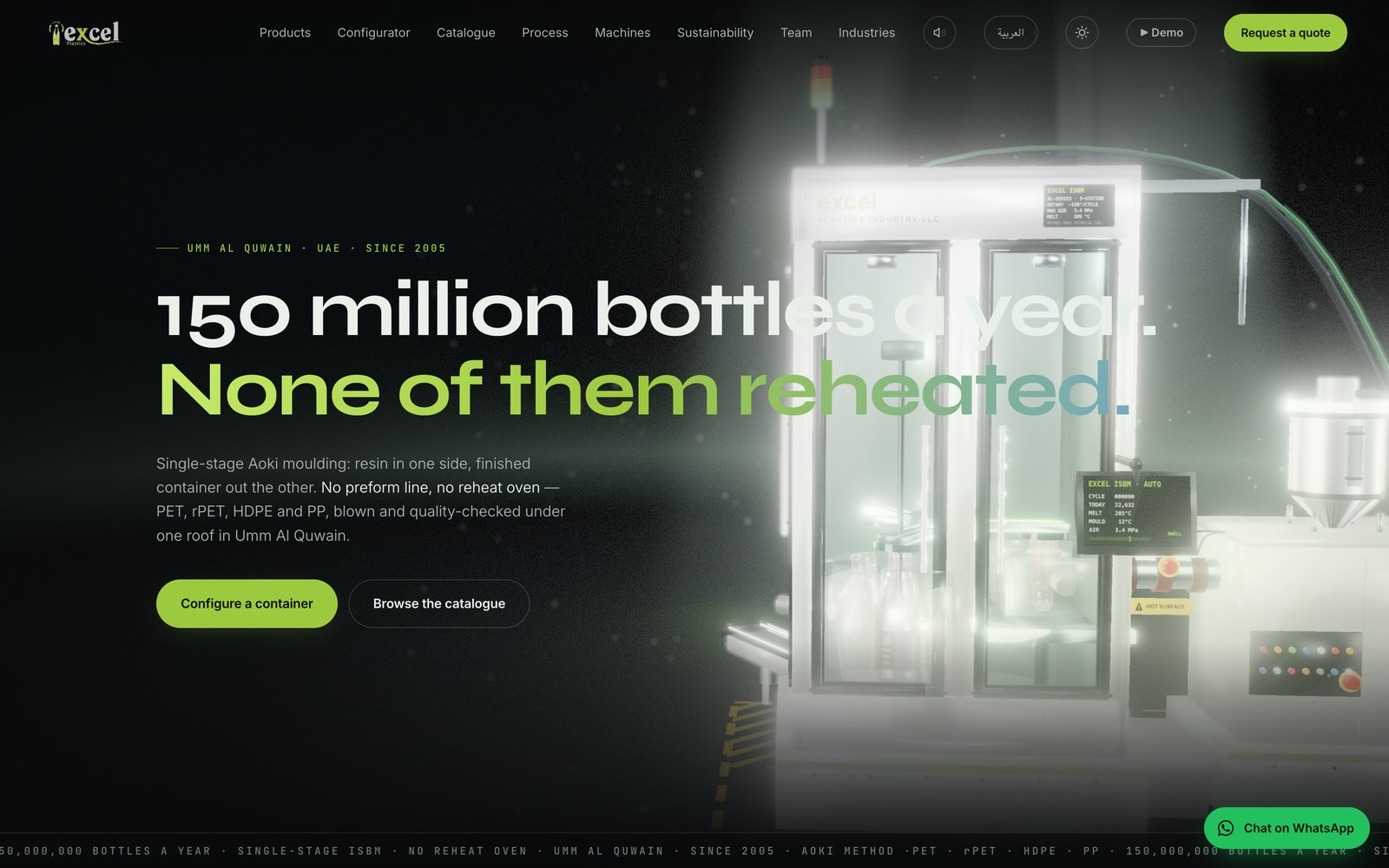 Excel Plastics — Home — the Aoki line running