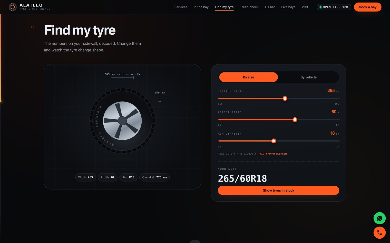 Tyre & Oil demo — Find my tyre